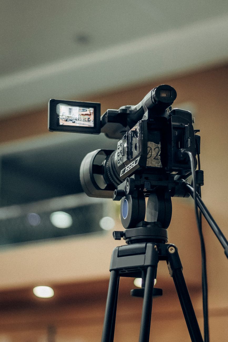 Video cameras setup in professional corporate office